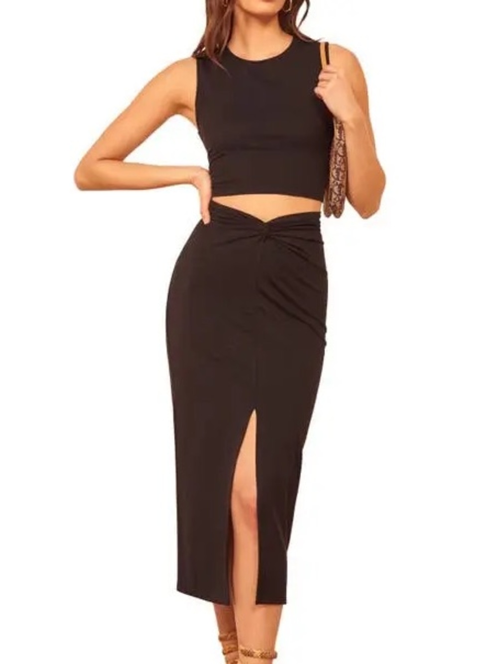 Reformation Rylan Two Piece Sleeveless Dress size XS in Black